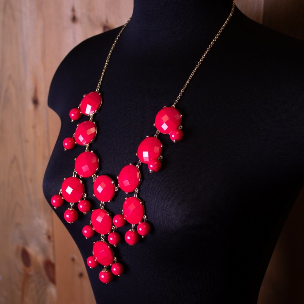 Red Statement Necklace - image 2